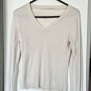 V-Neck Ribbed Sweater